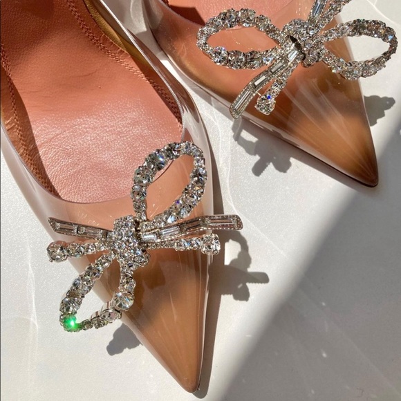 ❌SOLD❌amina Muaddi Rosie Nude Slingback PVC NIB - Picture 3 of 17